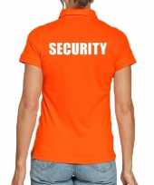 Security poloshirt oranje dames