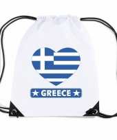 Sporttas rijgkoord griekenland vlag hart