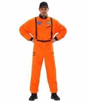 Verkleed kleding astronaut jumpsuit oranje heren