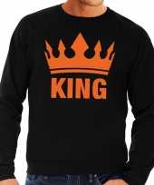 Zwart king kroon sweater heren