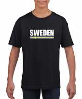 Zwart zweden supporter t-shirt kinderen