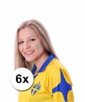 Zweedse supporters tattoo 6 stuks