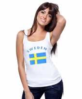 Zweedse vlag tanktop singlet dames